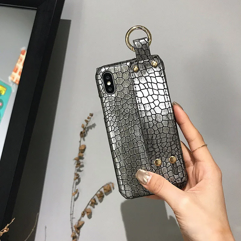 Роскошный чехол для телефона из крокодиловой кожи с ремешком на запястье Huawei Nova