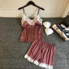 Пижама Lisacmvpnel Женская, кружевная, на тонких бретелях, с подкладкой на груди