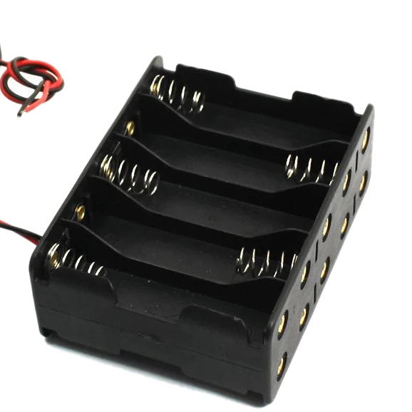 2 шт. черный пластиковый чехол-держатель для батареи 10x1 5 V AA |