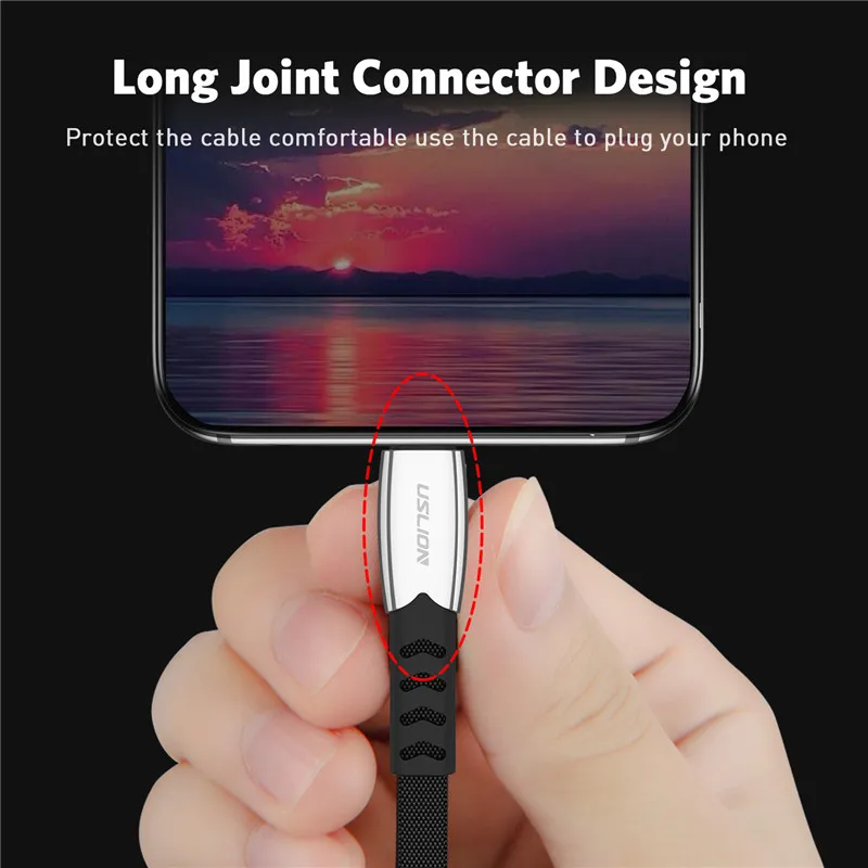 USLION Micro USB зарядное устройство кабель для быстрой зарядки samsung Xiaomi huawei Microusb