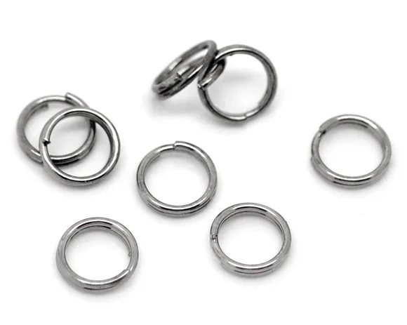 Прекрасный Gunmetal Сплит Кольца находки 6 мм (1/4 &quot) Продано в партии 800 (B16901)|ring ture|ring