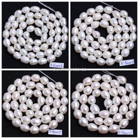 high quality 5 66 77 88 99 1010 11mm natural white freshwater pearl oval shape loose beads 36cm jewellery making wj51