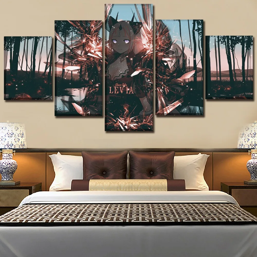HD Печать холст Картина Wall Art Рамки домашний Декор 5 шт. аниме доводчики девушка