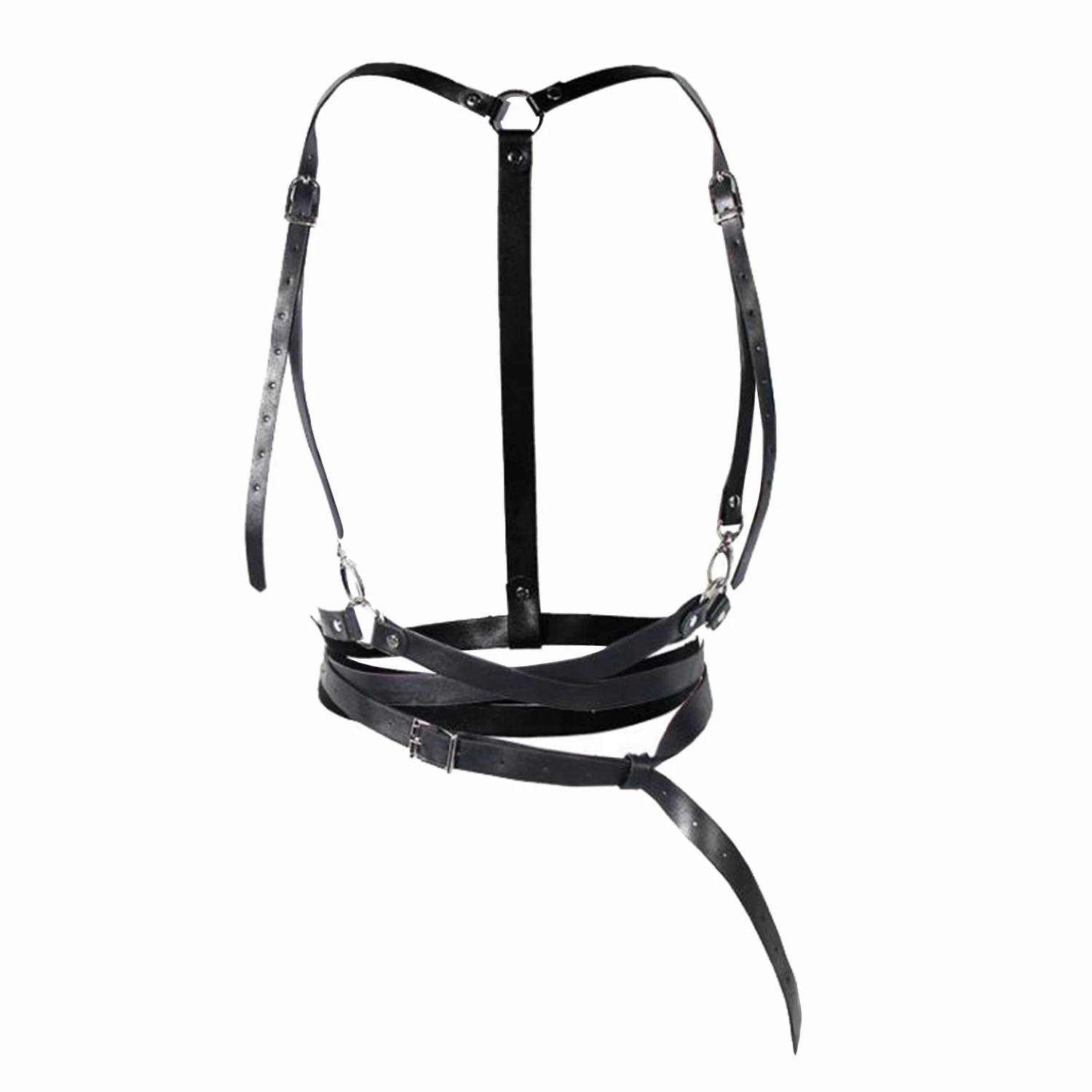 Women Harness Belts Slim Tight Street Strap Body Casual Tide Adjustable PU Metal Buckle Waist | Аксессуары для одежды