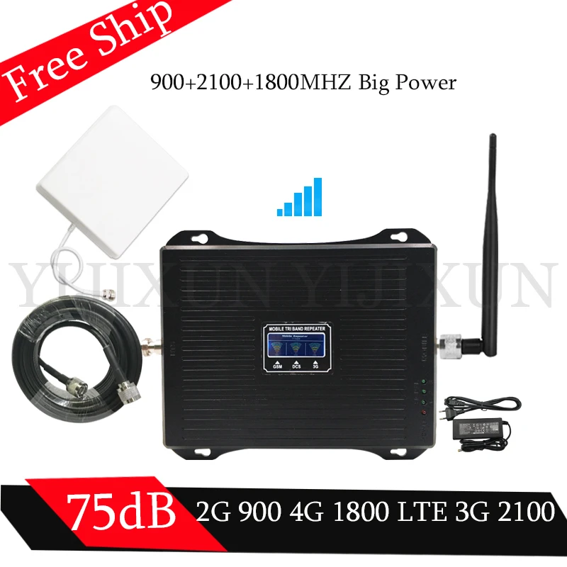Трехдиапазонный усилитель сигнала 900 1800 2100 GSM DCS WCDMA 2G 3g 4G 900/1800/2100 мобильный сотовый
