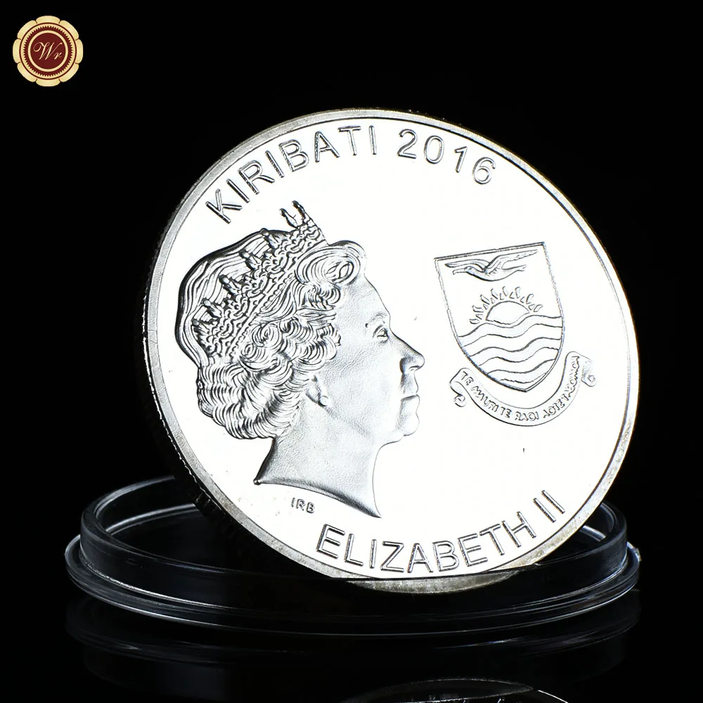 WR креативный комический мультфильм 24k 999 9 Серебряная монета креативные Elizabeth II
