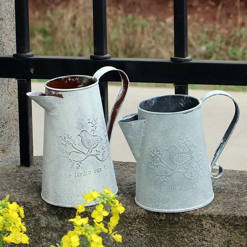 Nordic Creative Retro Flowerpot Waterproof Iron To Do Old Wrought Simple Fleshy Flower Arrangement Pot Garden | Дом и сад