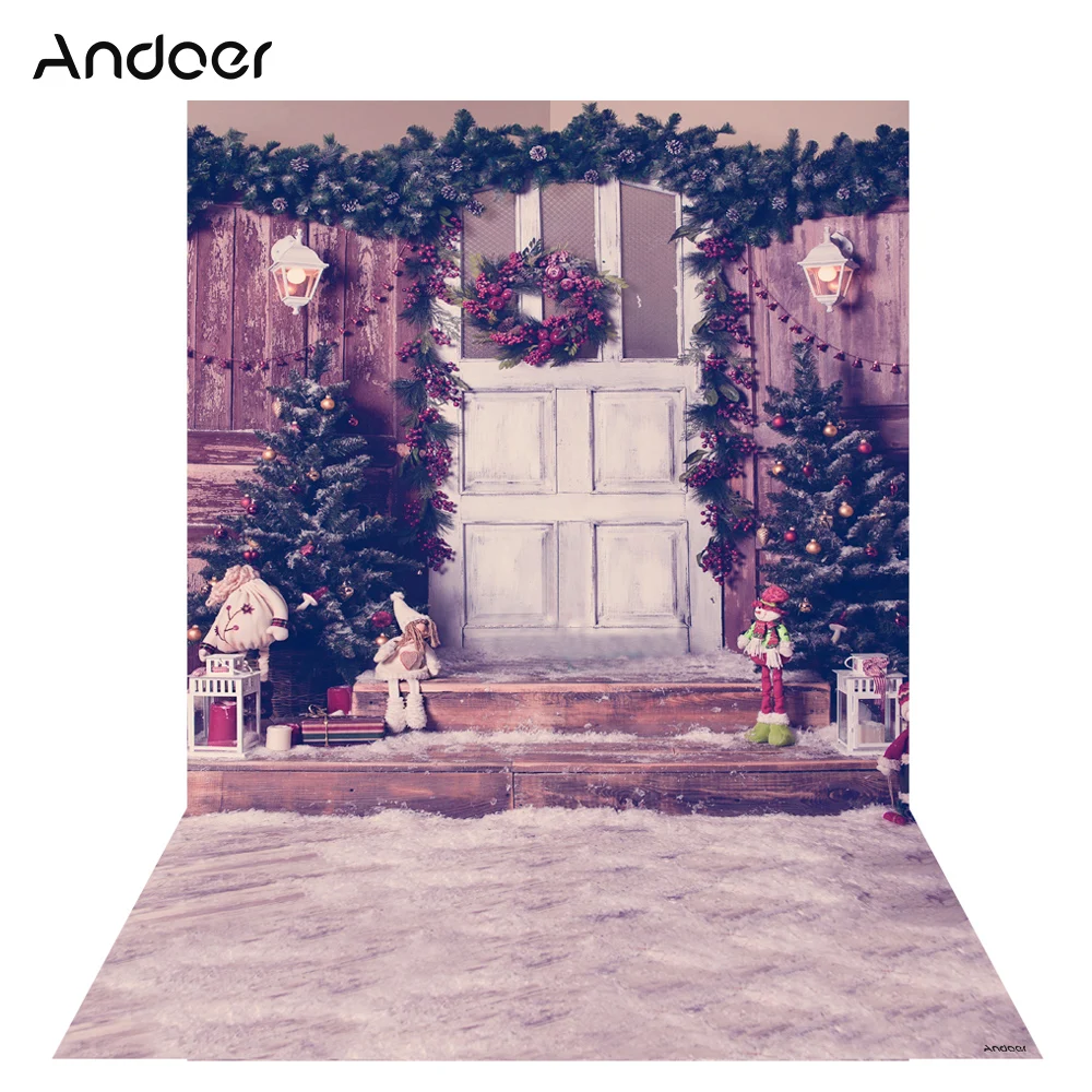 Andoer 1 5*2 м фон для фотосъемки цифровой печати придверный с рождественскими