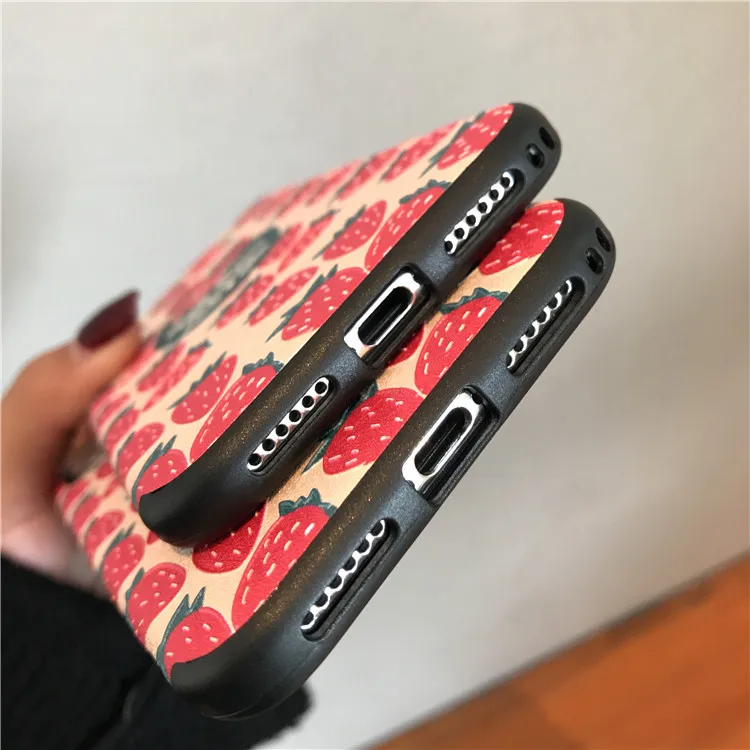 Kawaii японский розовый клубничный чехол для телефона iPhone X Xs XR XSmax 7 Puls 6 6S 8 Чехлы
