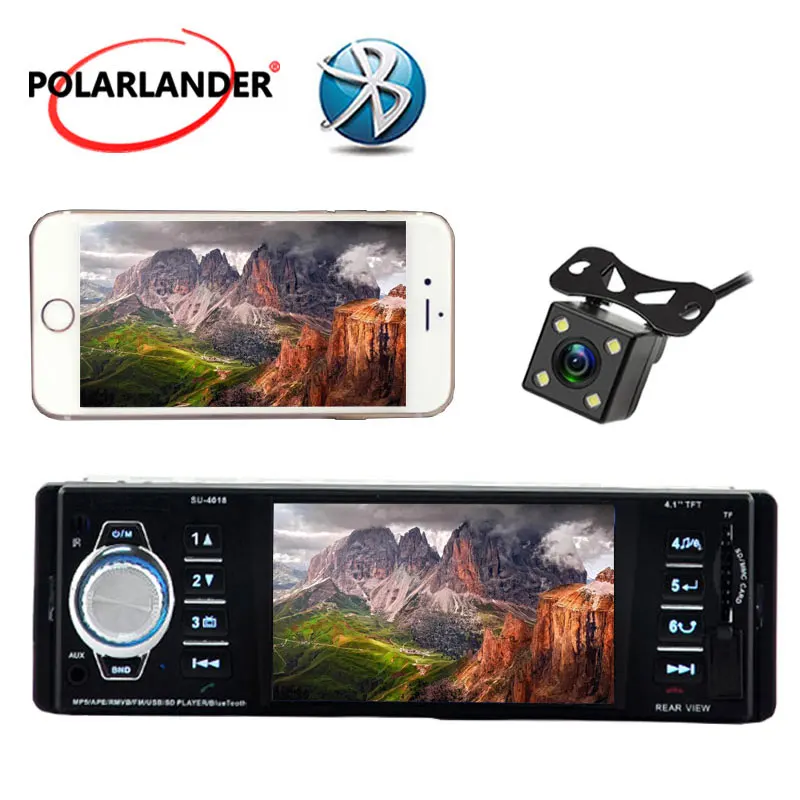 

Radio cassette player Bluetooth MP5 USB/SD 1080P HD Autoradio 1 Din Car Radio 4.1 Inch TFT Audio Player 12V AM FM 5 Languages