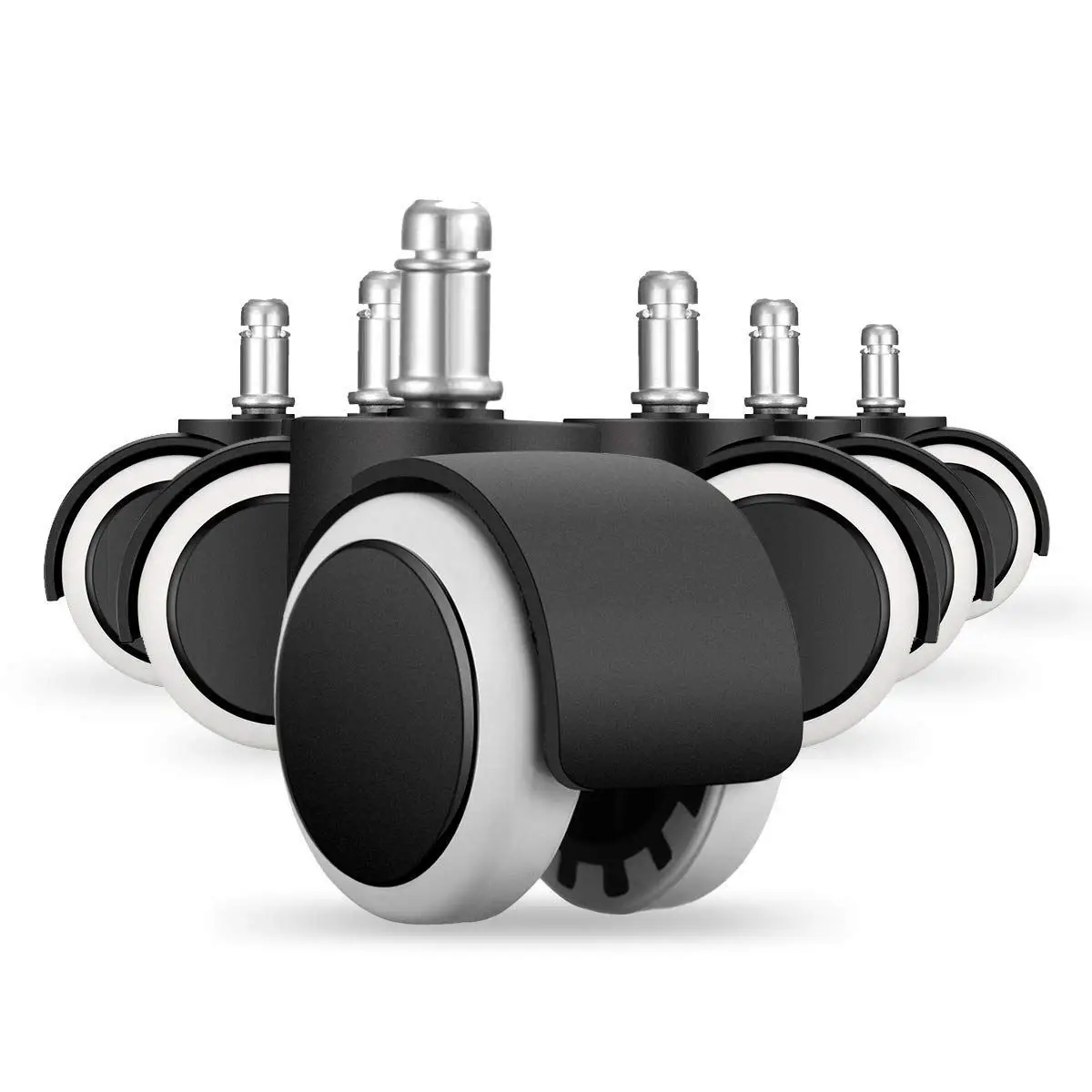 6 Pcs Universal Caster Office Chair Furniture Wheel Black / White Diameter 50mm Replacement Wheels Swivel | Обустройство дома
