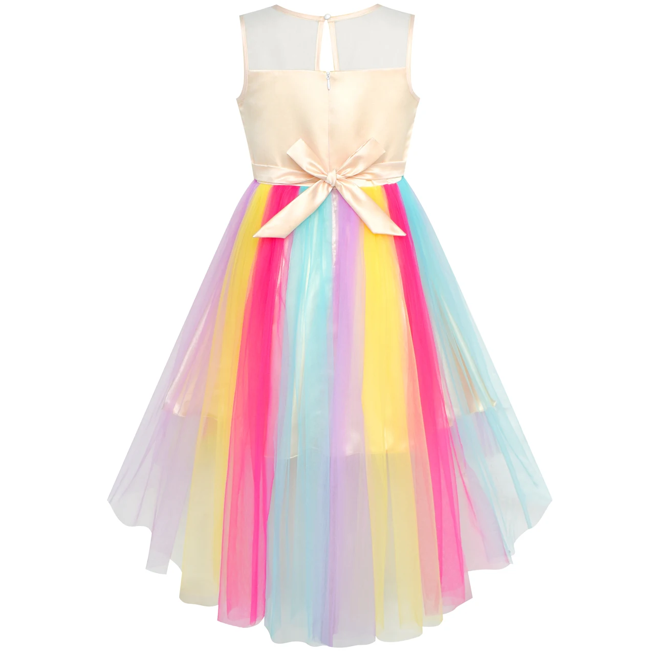 Sunny Fashion платья для девочек новогодние костюмы Вышитый единорог Радуга Костюм на