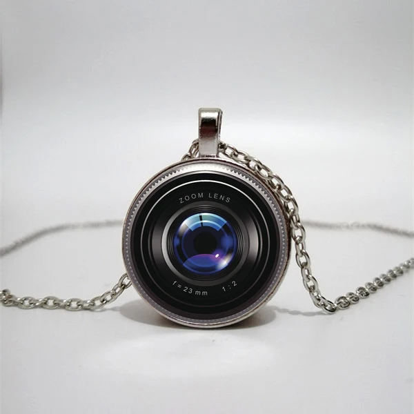

Fashion SLR Camera Lens Camera Lens Necklace Round Glass Pendant Handmade Necklace Jewelry