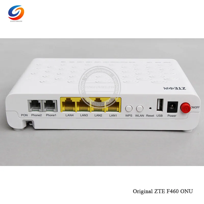 Бесплатная доставка 5 шт./лот ZTE F460 EPON ONU 4LAN + 2 голосовых горшка WIFI USB английская