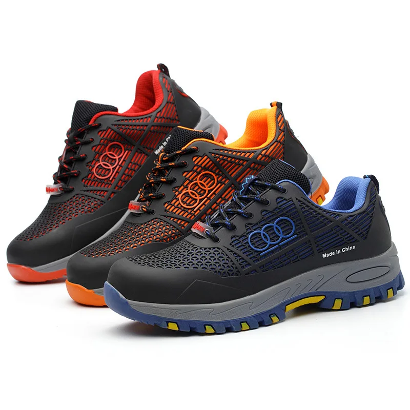 Дышащие защитные ботинки со стальным носком для улицы Рабочая защитная обувь