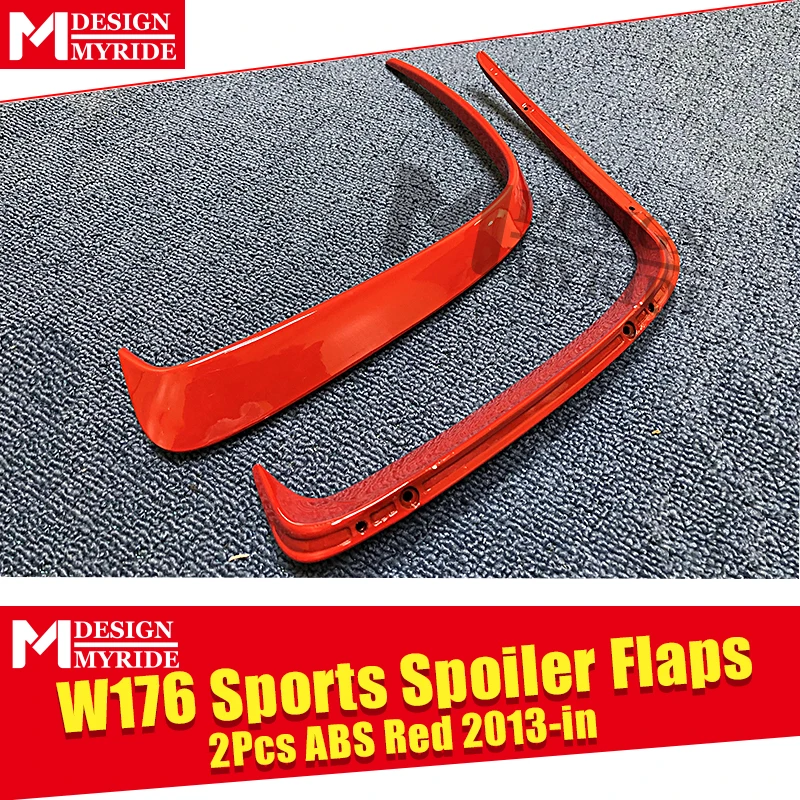 2 шт. ABS красный задний бампер Canard Vent Rafts Splitter подходит для Mercedes Benz W176 A180 A200 A250 A45