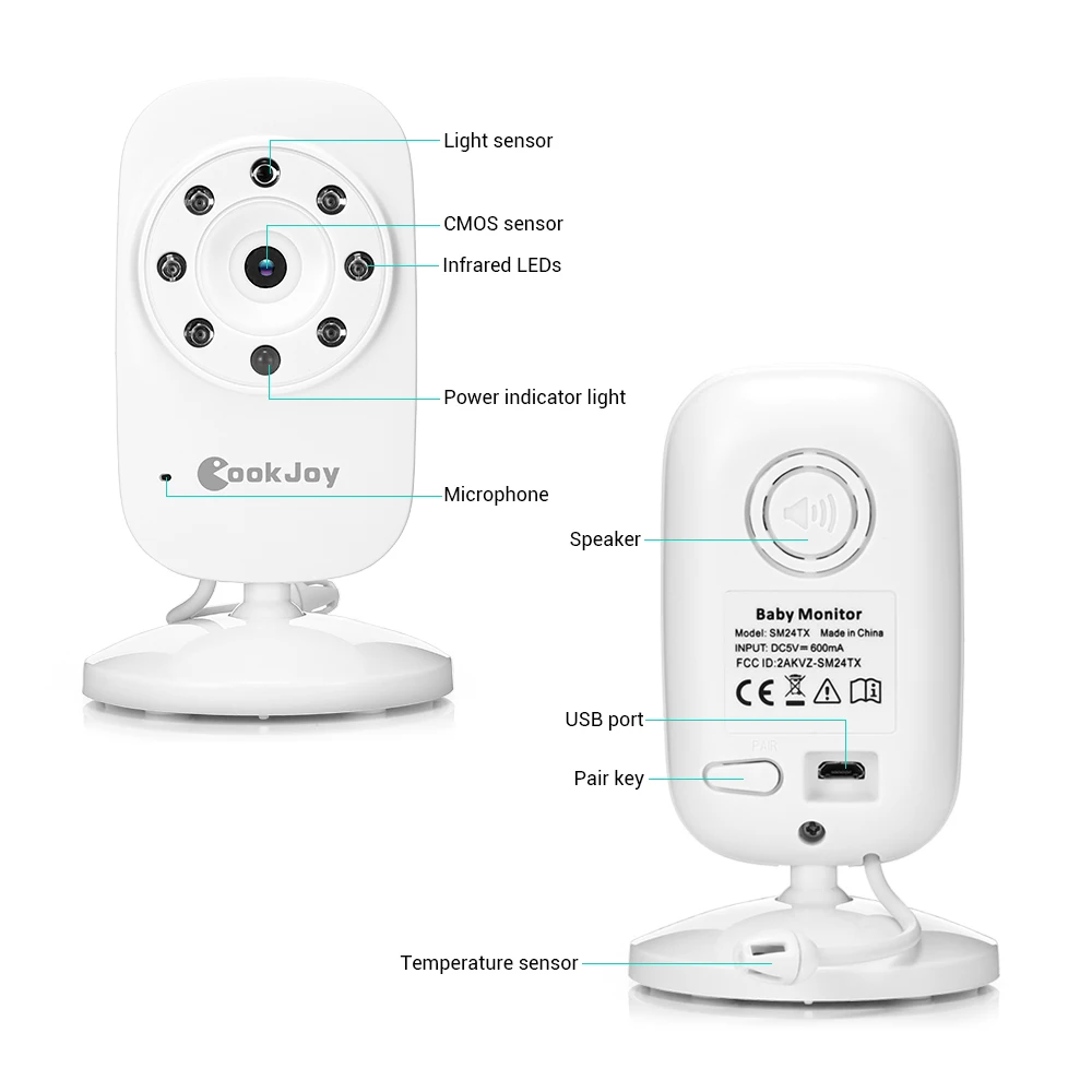 COOKJOY SM35RX регулируемый угол обзора детский монитор с большим ЖК экраном