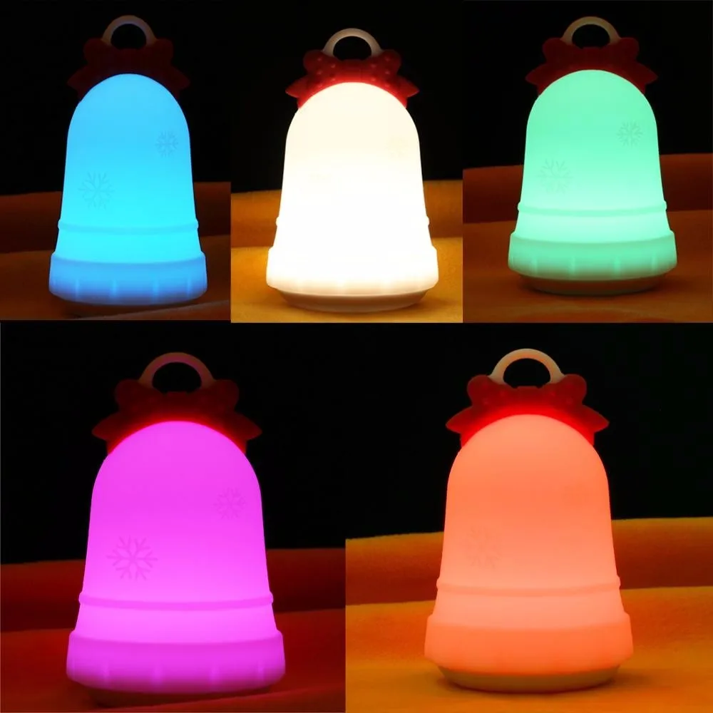 Ночник Санта Клауса для детской комнаты спальни LED 3D Рождественский колокольчик