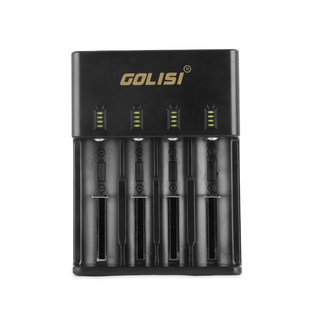 1 шт. GOLISI O4 2A Быстрая зарядка четыре слота AC 110 240V 50/60HZ DC 12V /1A Li Ion для 18650 21700 26650 / Ni mh cd