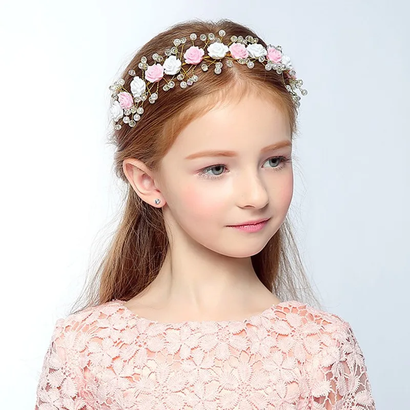 Kids Headwear Girl Pattern Princess Hair Decorate Band Flower Children Full Dress Show Accessories | Детская одежда и обувь