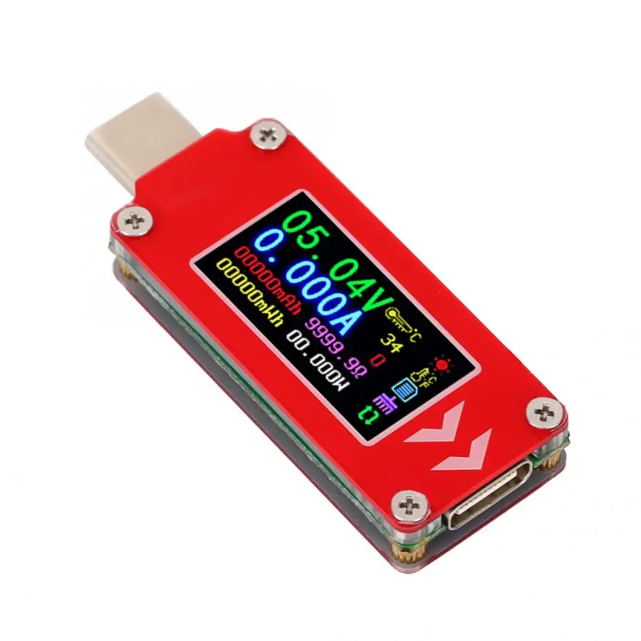 TC64 PD измеритель тока тестер Type C цветной цифровой амперметр вольтметр детектор