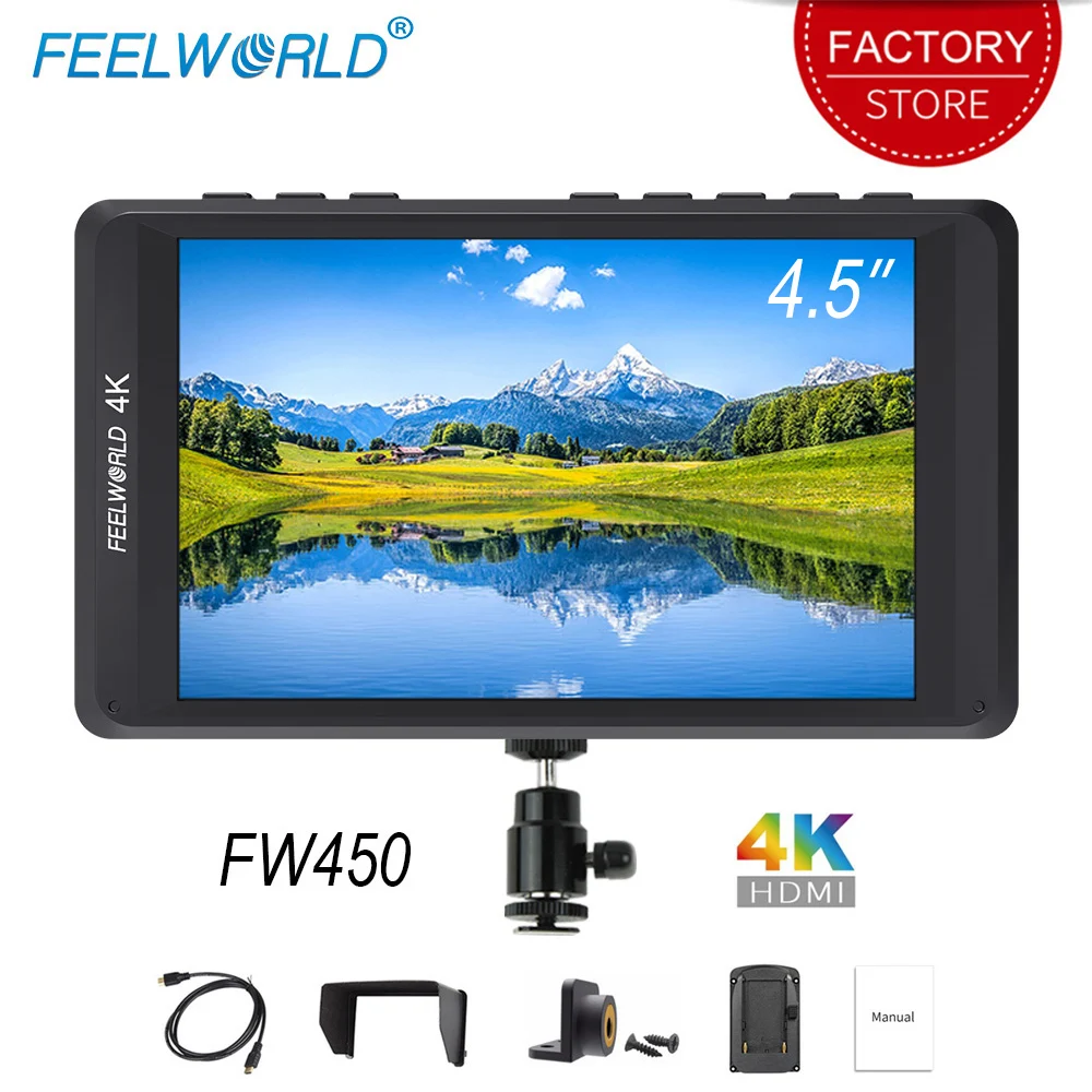 Монитор для камеры Feelworld FW450 4 5 дюйма IPS 1280x800 4K|Мониторы| |