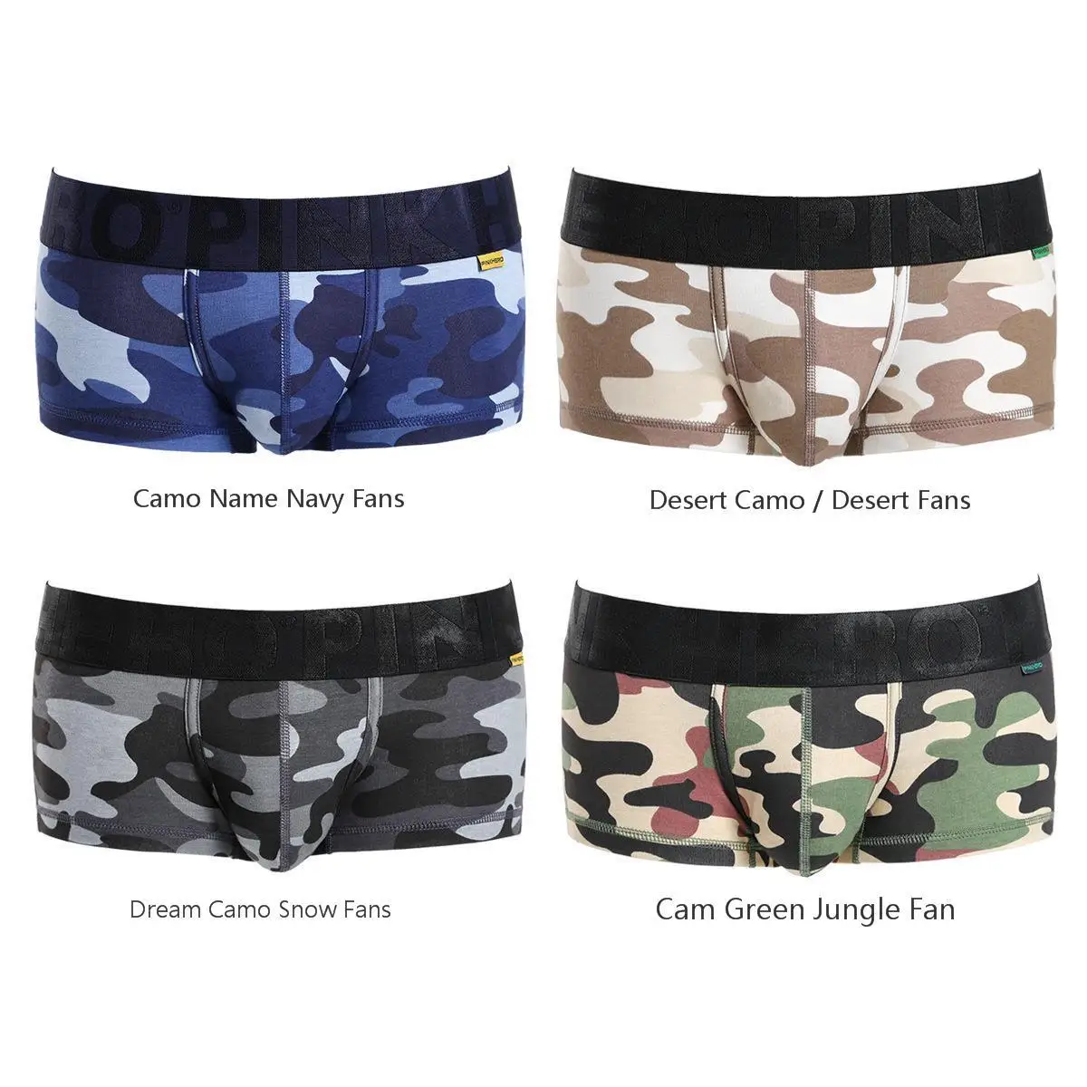 PINK HERO Male Pure Cotton Camouflage Printing Man Short Straight Angle Underpants boxershorts men underwear boxers