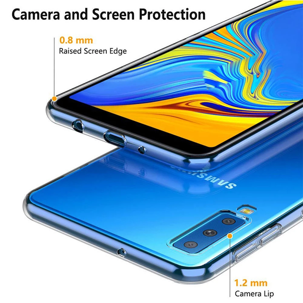 Прозрачные силиконовые противоударные Чехлы для Samsung Galaxy A7 2018 A750 ультратонкий