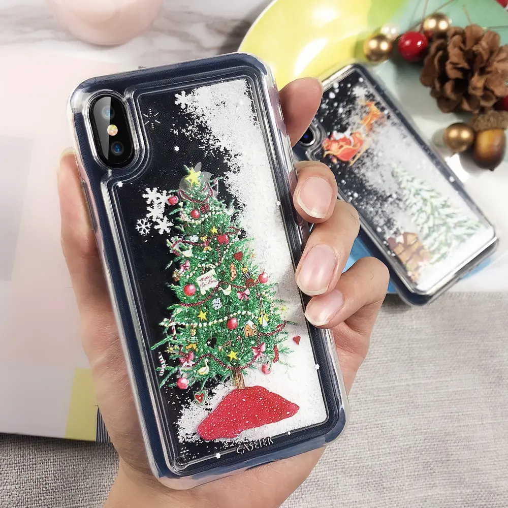 Чехол CASEIER Snow для iPhone 7 XR XS Max 8 Plus 6 6s Рождественский новогодний чехол X белый