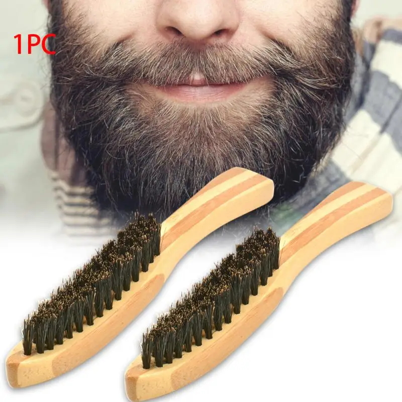 Натуральный Искусственный щетка из щетины портативный Усы Для Мужчин дерево