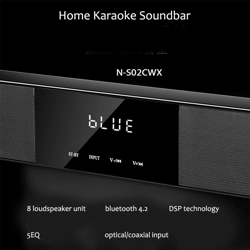 Венге 60 W дистанционного ТВ динамики Soundbar + домой сабвуфер Беспроводной караоке