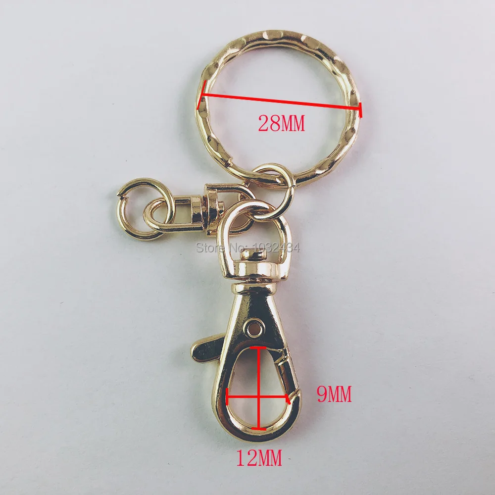 

50 pcs/lot Metal Key Chain DIY Bag Jewelry Accessories Swivel Lobster Clasp Clip Key Hooks Split Ring Key Chain