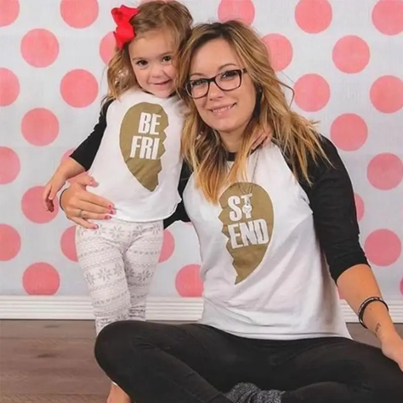 Популярные Семья мама Для детей на лето лучший друг с буквенным принтом футболка
