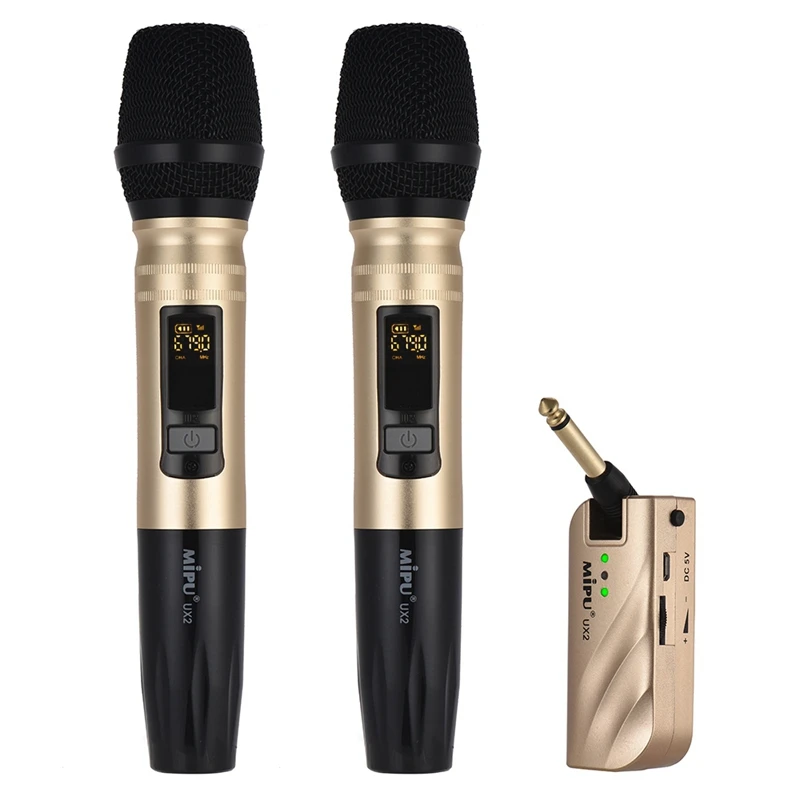 Wireless Uhf Microphone With Portable Usb Receiver For Ktv Dj Speech Amplifier Recording (2Mic) | Электроника