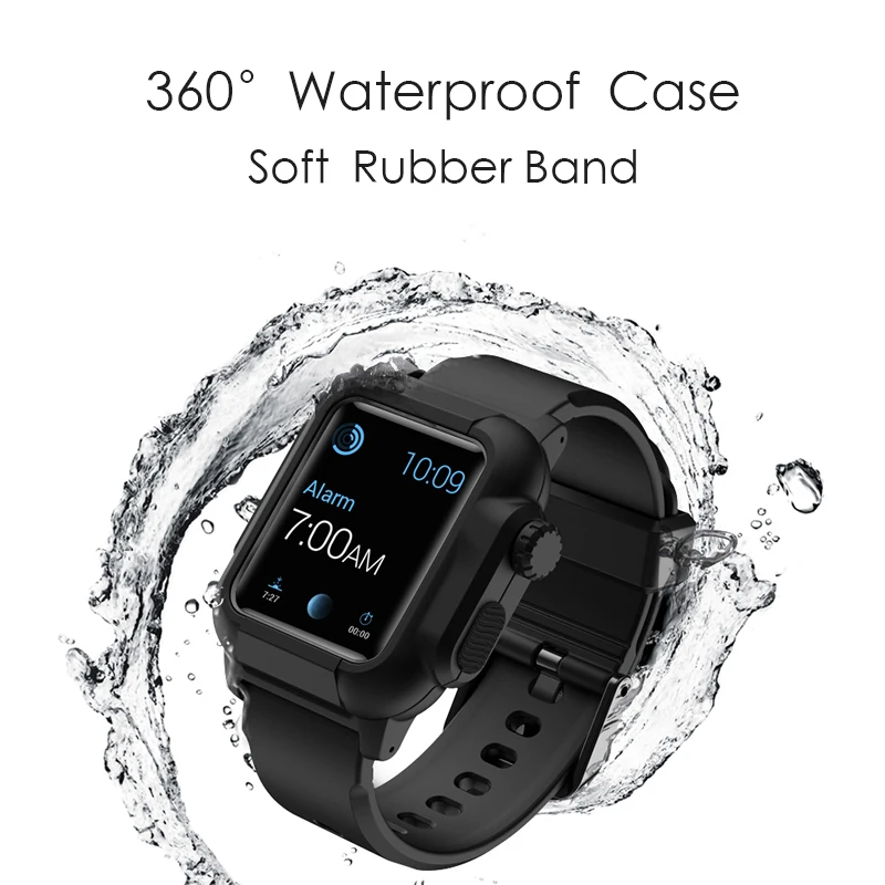 Для Apple Watch Series 4 3 2 44 мм спортивный ремешок водонепроницаемый чехол Ударопрочный
