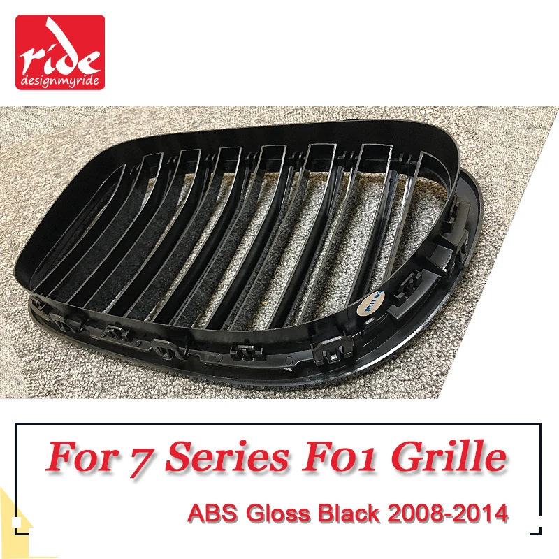 F01grill ABS черный глянец для F01 передняя решетка M-style 7-Series 740i 745i 750i 760i 2-планки