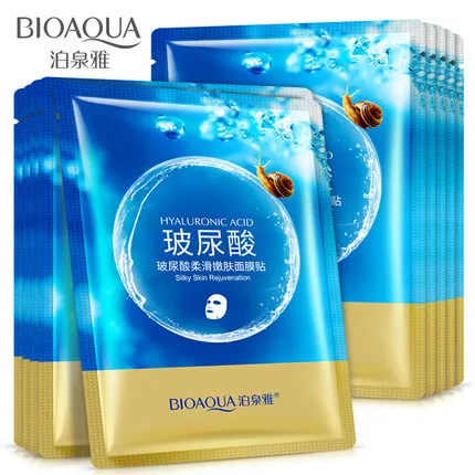 10 шт. BIOAQUA Гиалуроновая кислота Улитка глубокое увлажнение маска для лица Анти