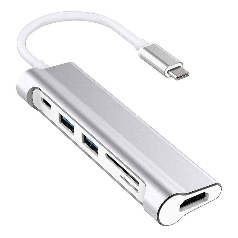 Многофункциональная док станция 6 в 1 Type C Usb3.1 Hub для Hdmi / Usb Sd Tf 2018 Hub|Картридеры| |