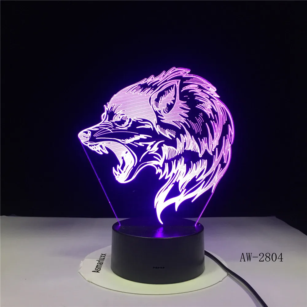Fierce Wolfs 3D настольная лампа LED USB креативный детский ночник для сна прикроватный
