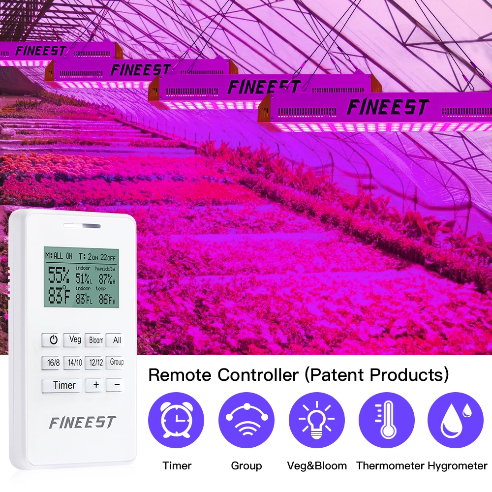 FINEEST светодиодный светильник для выращивания полный спектр 2000 Вт Функция