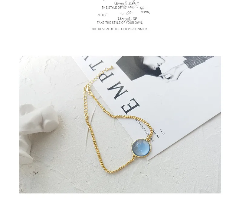 GEREIT 925 Silver Jewelry Blue Crystal Female Charm Fancy Beautiful Bracelet For Women Girls Party Gift Accessories | Украшения и