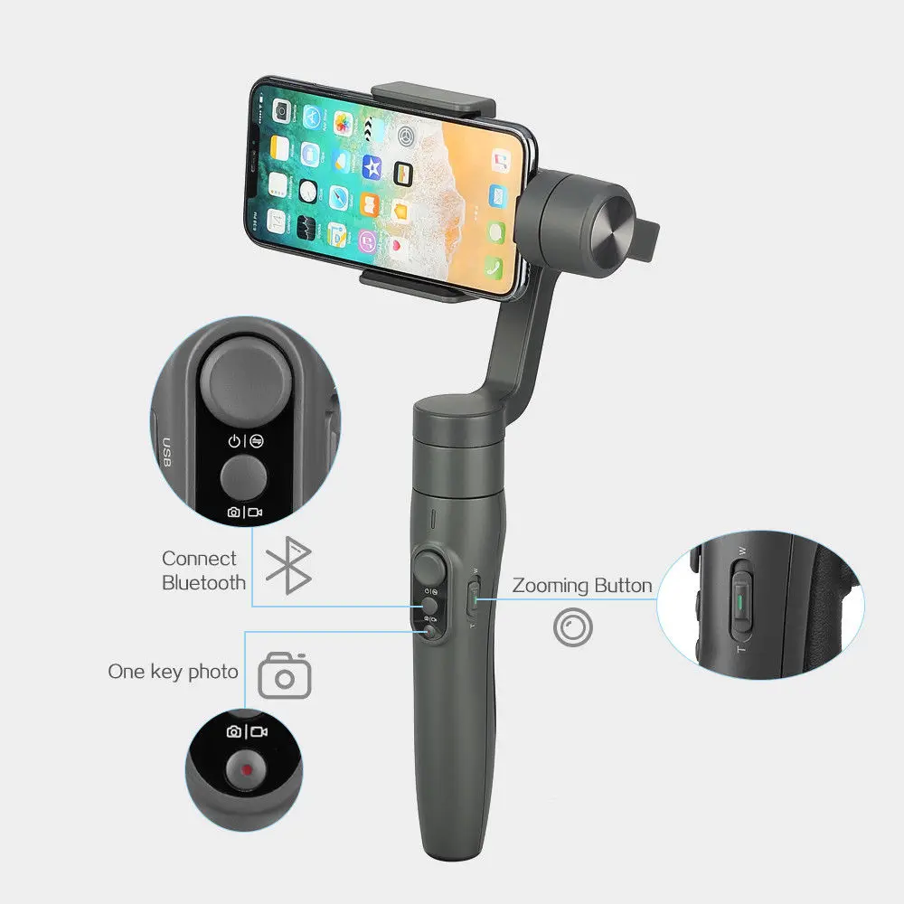 Оригинальный Feiyu Tech Vimble 2 Выдвижная карданный 3 осевой Ручной Стабилизатор для
