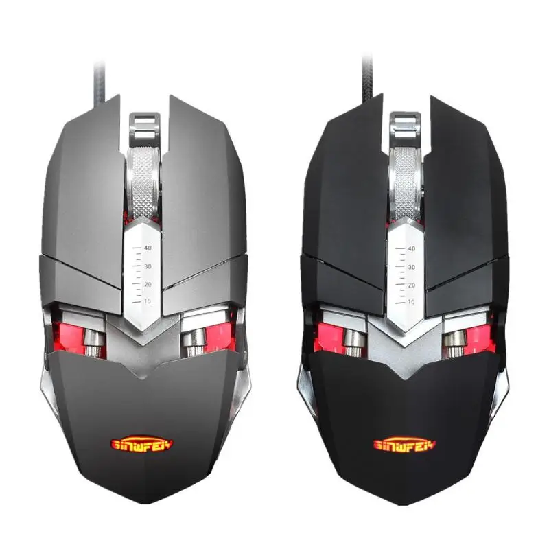 Professional LED Mouse USB Wired RGB Backlight One Key Switch 4000DPI Adjustable 9 Buttons Gaming Mice For Pro Gamer | Компьютеры и