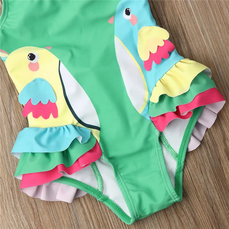 Emmababy летние купальные боди для маленьких девочек бикини с мультяшными птицами