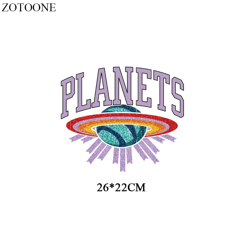 ZOTOONE Iron On Transfer Planets нашивка с НЛО аппликацией пространство тепло винил Передача