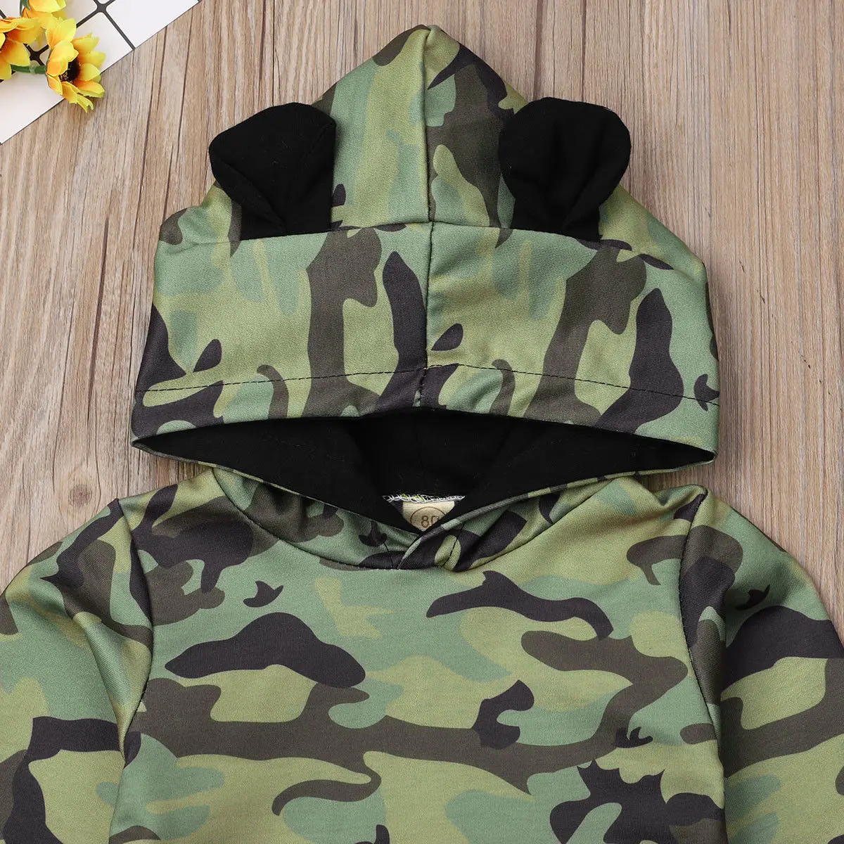 2018 Brand New Toddler Kids Baby Boys Girls Autumn Fashion Clothes 2PCS Camouflage Print Hooded 3D Ears Tops+Pants Outfit 6M-4Y | Детская