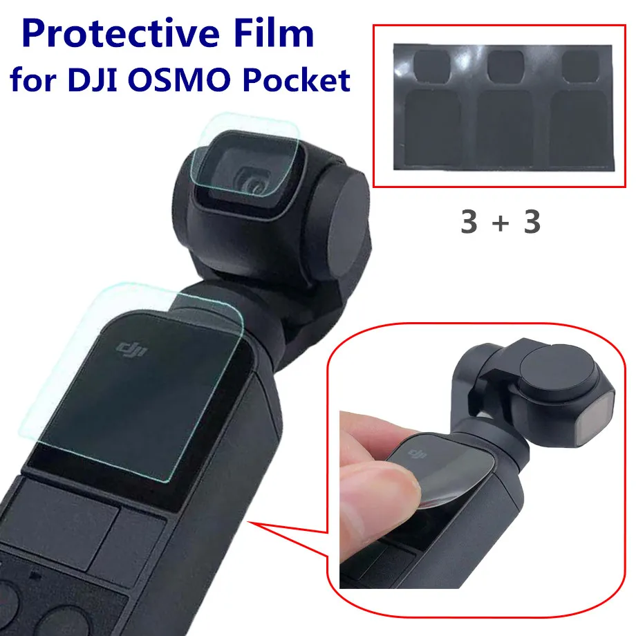 3 шт. + Защитная пленка для объектива камеры DJI OSMO Pocket Gimbal Camera и аксессуары