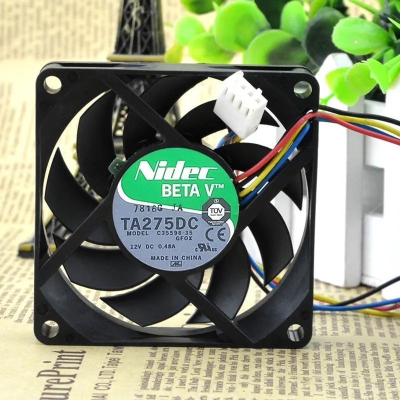 Оригинальный Nidec TA275DC C35598 35 7 см 7015 AC/DC 12V 0.48A 4 с трапециевидным силуэтом и шим