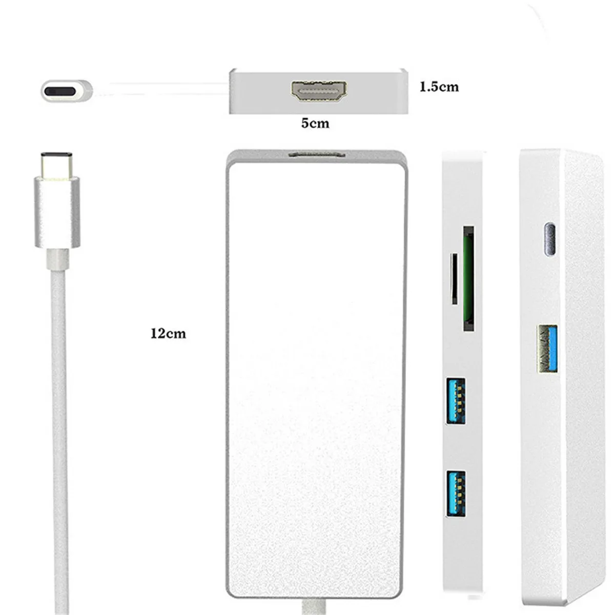 LEORY 8 в 1 usb type C адаптер концентратор для MacBook Pro 3 USB 0 порт/4 K HDMI/RJ45/SD TF кард ридер/USB