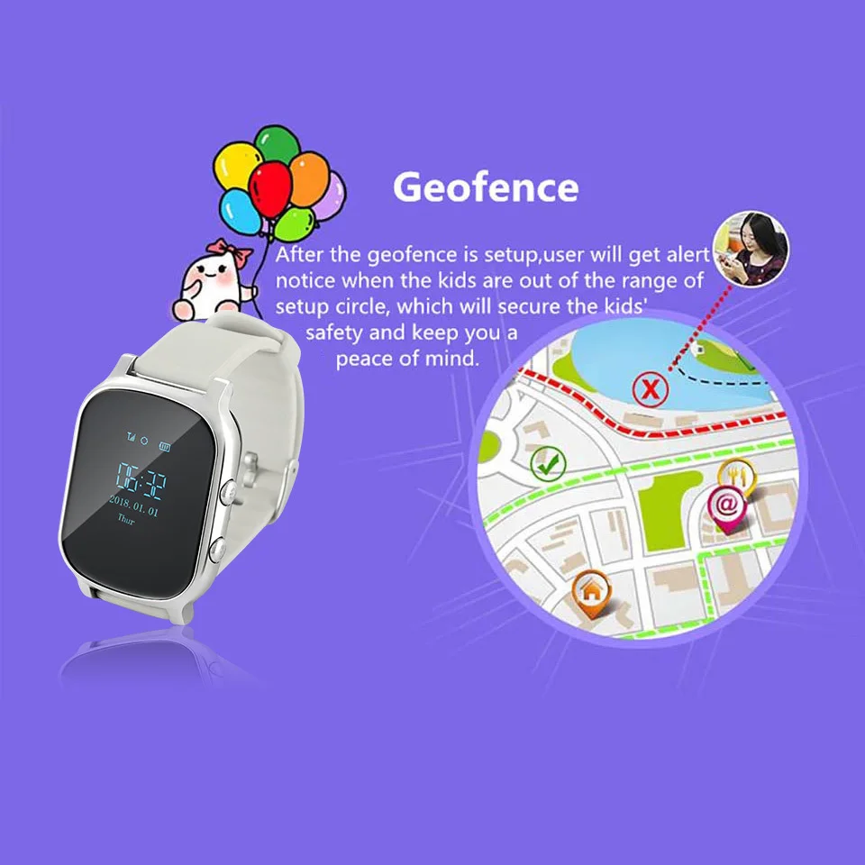 VJOYCAR T58 Детские умные часы gps трекер телефон SOS Вызов расположение для детей